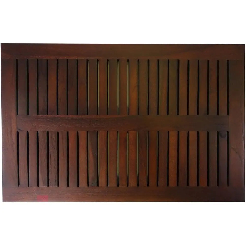 23" Dark Brown Teak Slat Bath Mat HomeRoots