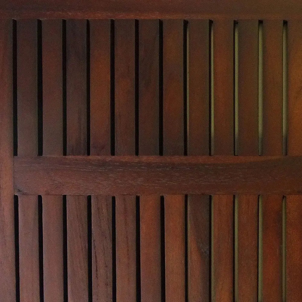 23" Dark Brown Teak Slat Bath Mat HomeRoots