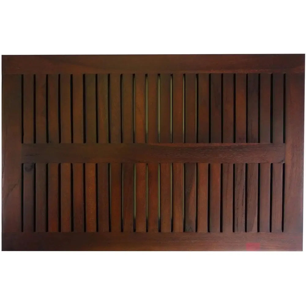 23" Dark Brown Teak Slat Bath Mat HomeRoots