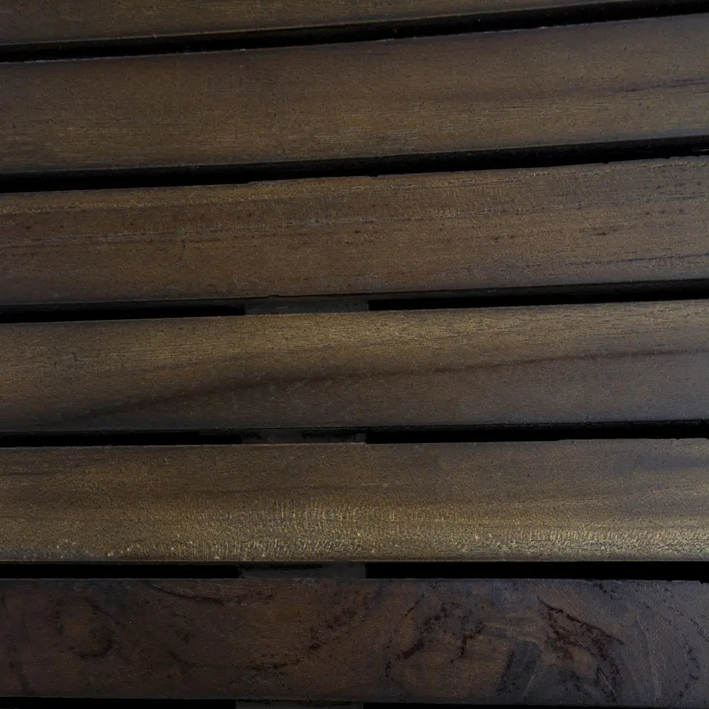 23" Dark Brown Teak Slat Non Slip Bath Mat HomeRoots