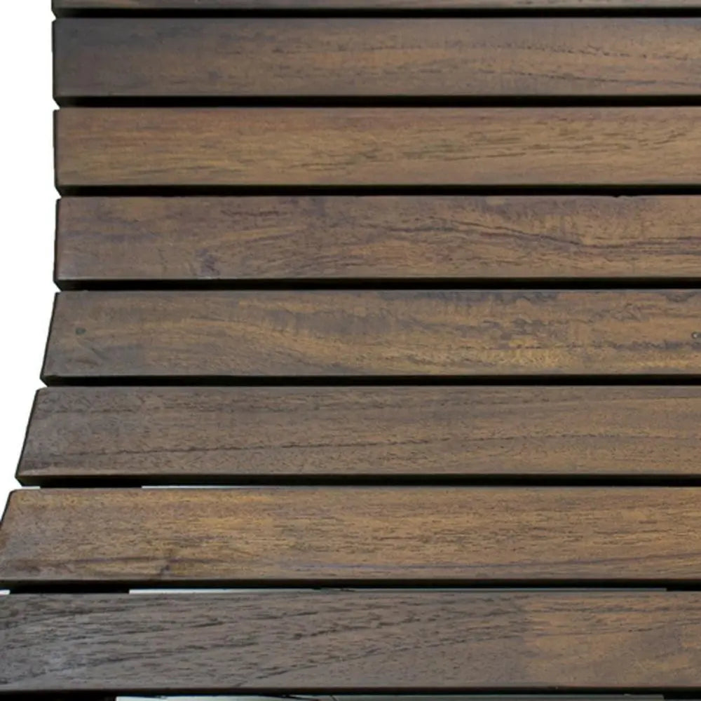 23" Dark Brown Teak Slat Non Slip Bath Mat HomeRoots