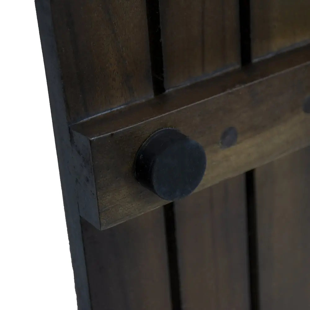 31" Dark Brown Teak Slat Non Slip Bath Mat HomeRoots