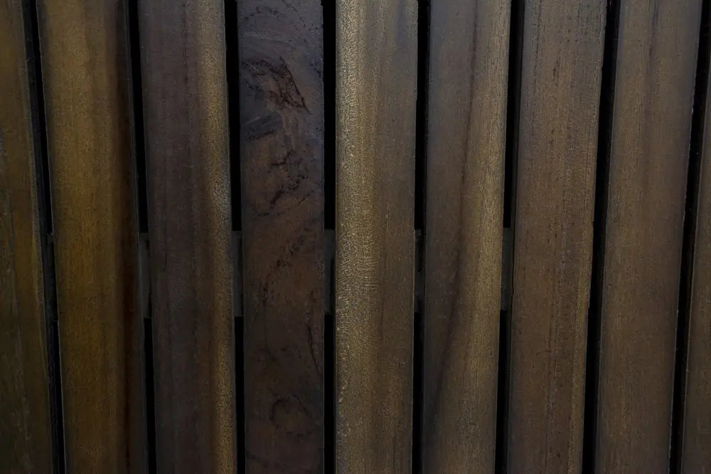 40" Dark Brown Teak Slat Non Slip Bath Mat HomeRoots