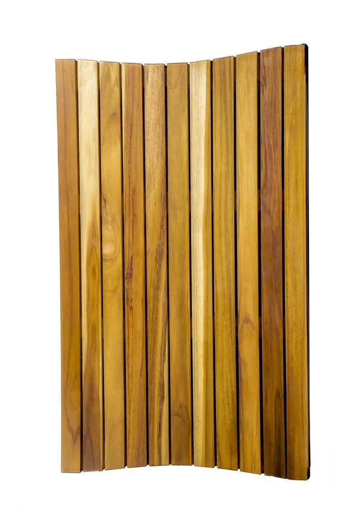 31" Brown Teak Slat Non Slip Bath Mat HomeRoots