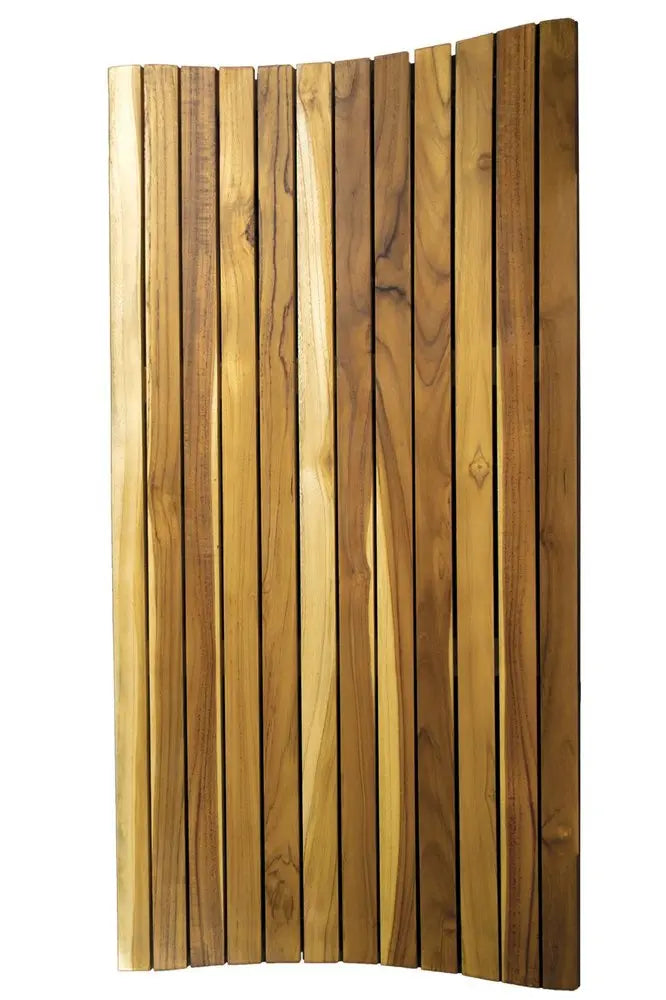 40" Brown Teak Slat Non Slip Bath Mat HomeRoots