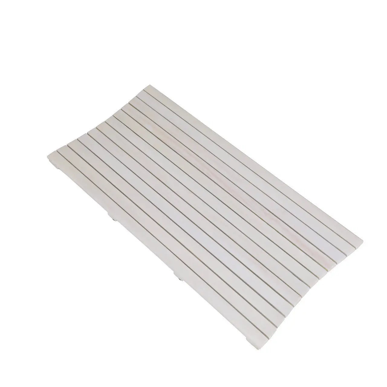 40" White Teak Slat Non Slip Bath Mat HomeRoots