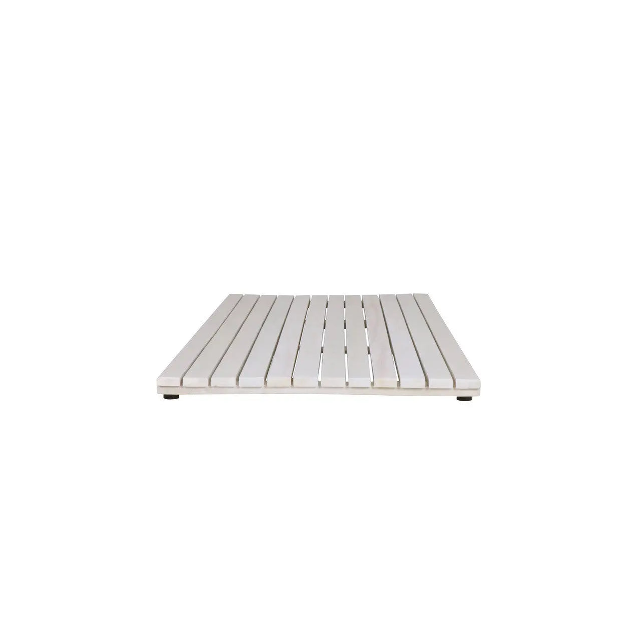 40" White Teak Slat Non Slip Bath Mat HomeRoots