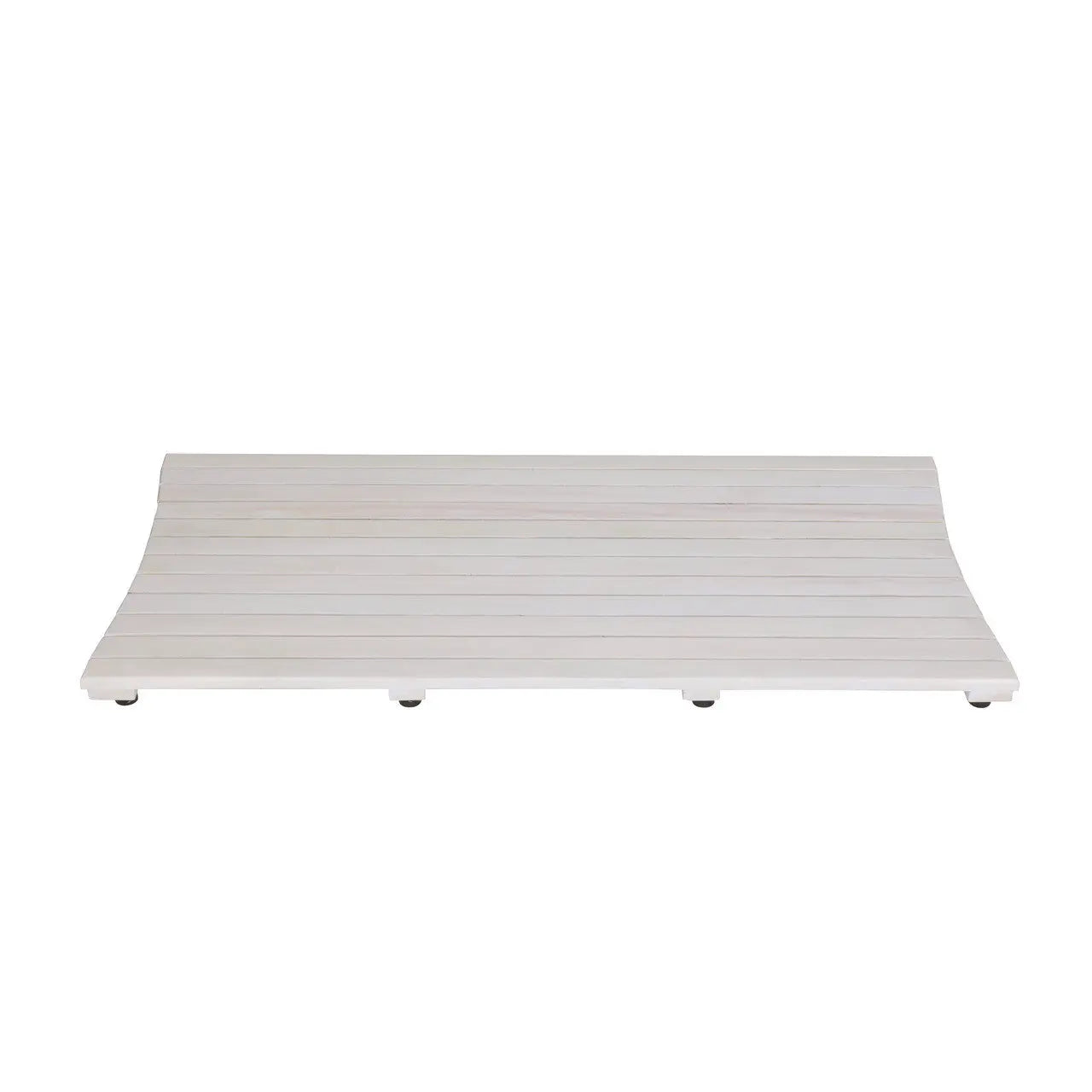40" White Teak Slat Non Slip Bath Mat HomeRoots