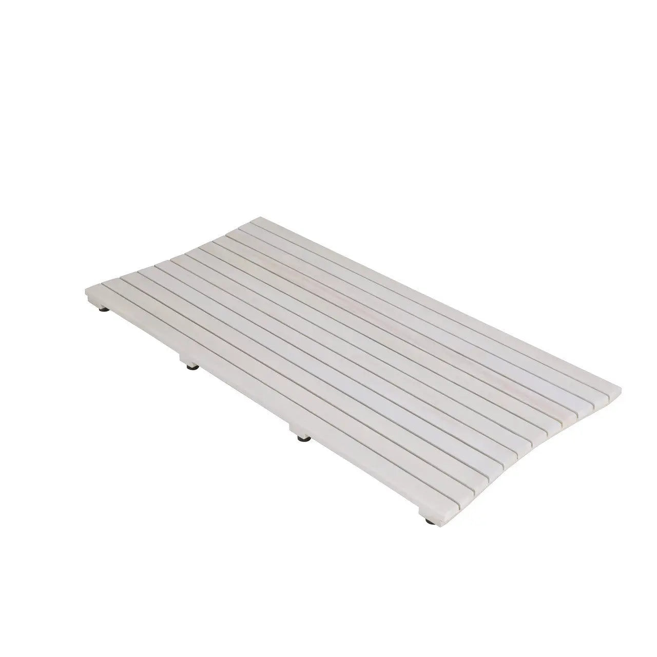 40" White Teak Slat Non Slip Bath Mat HomeRoots