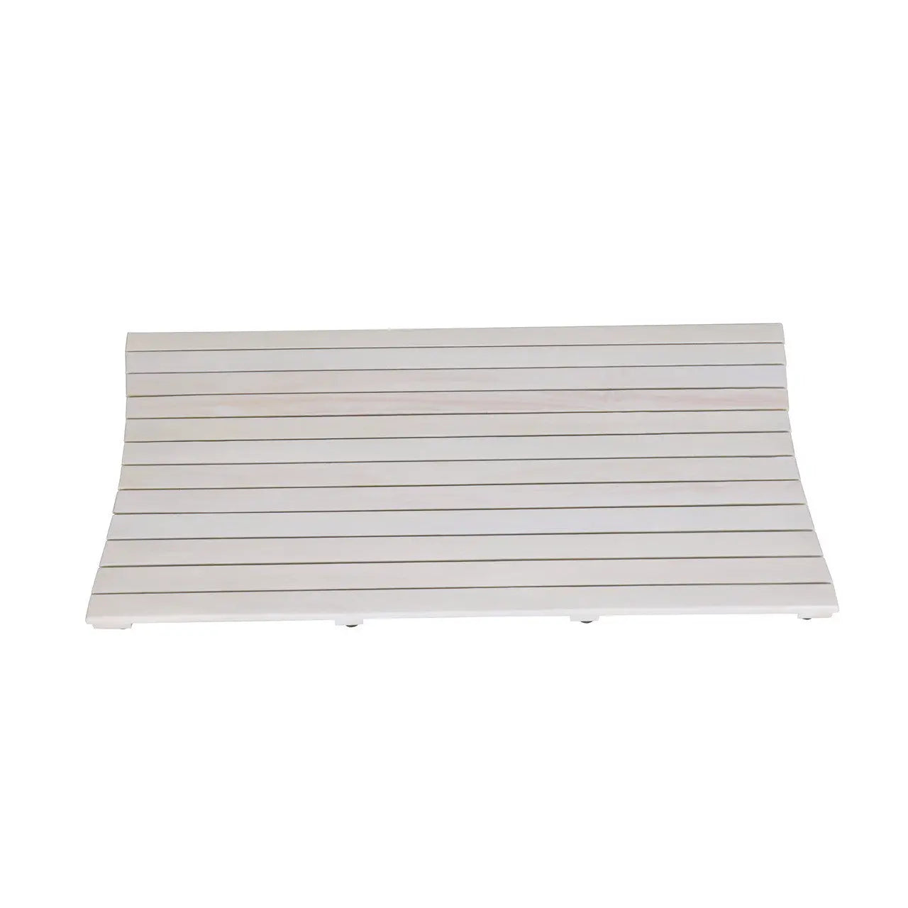 40" White Teak Slat Non Slip Bath Mat HomeRoots