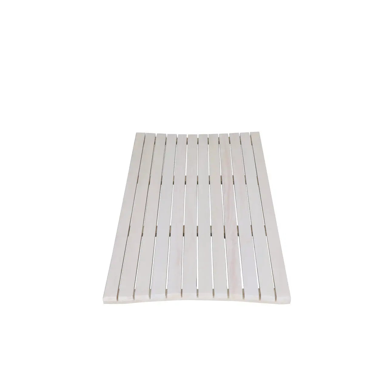 40" White Teak Slat Non Slip Bath Mat HomeRoots