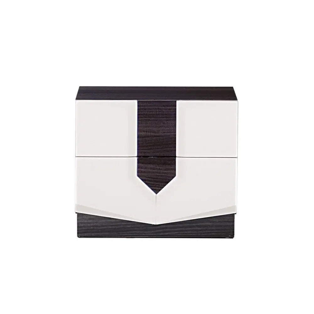 21" Gray Wood Two Drawer Nightstand HomeRoots