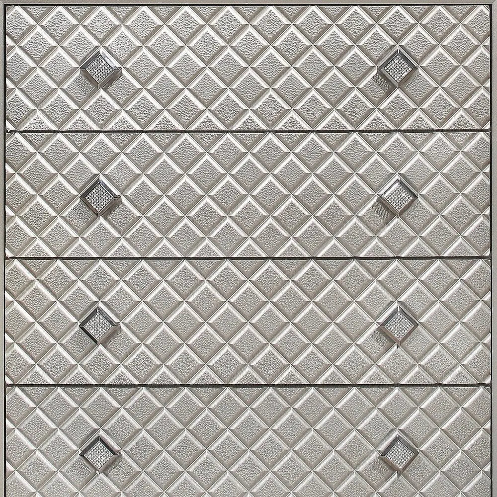 Champagne Toned Chest With Tapered Acrylic Legs And 5 Drawers