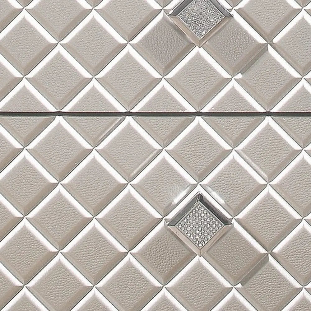 26" Solid and Manufactured Wood And Mirrored Glass Nightstand HomeRoots