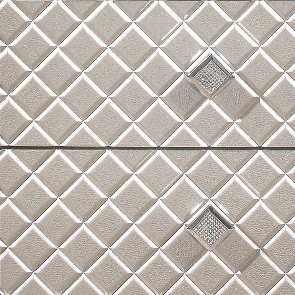 26" Solid and Manufactured Wood And Mirrored Glass Nightstand HomeRoots