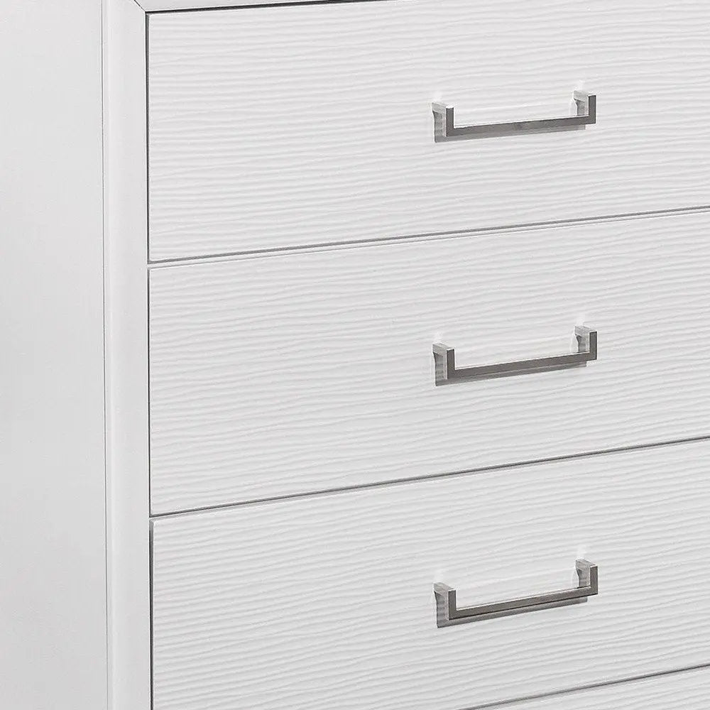 59" White Solid Wood Mirrored Nine Drawer HomeRoots