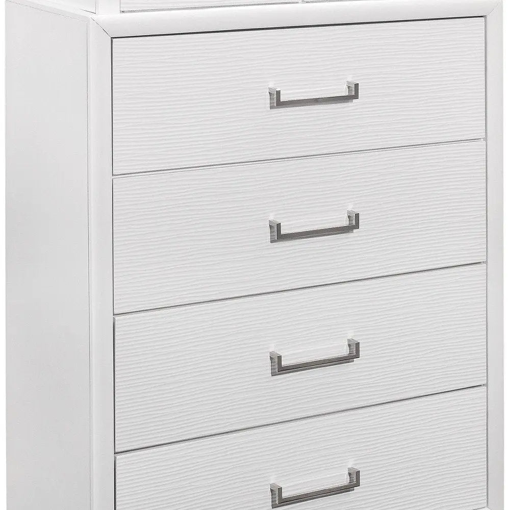 59" White Solid Wood Mirrored Nine Drawer HomeRoots