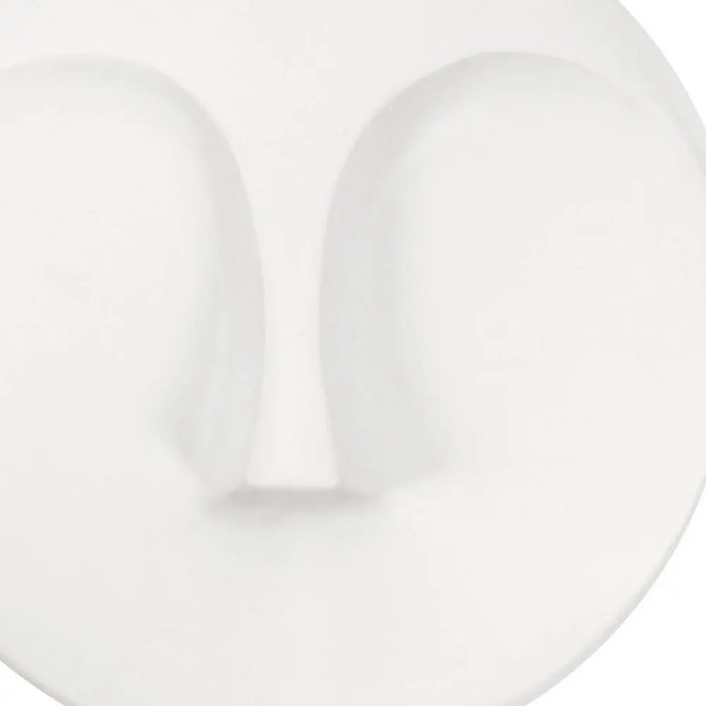 10" White Ceramic Face Round Wall Decor HomeRoots