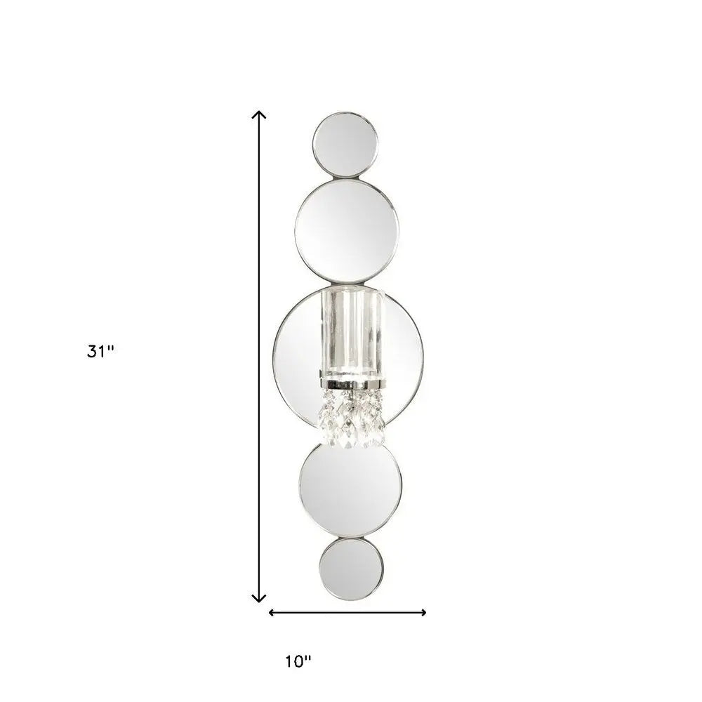Silver and Clear Modern Bling Mirrored Wall Sconce HomeRoots