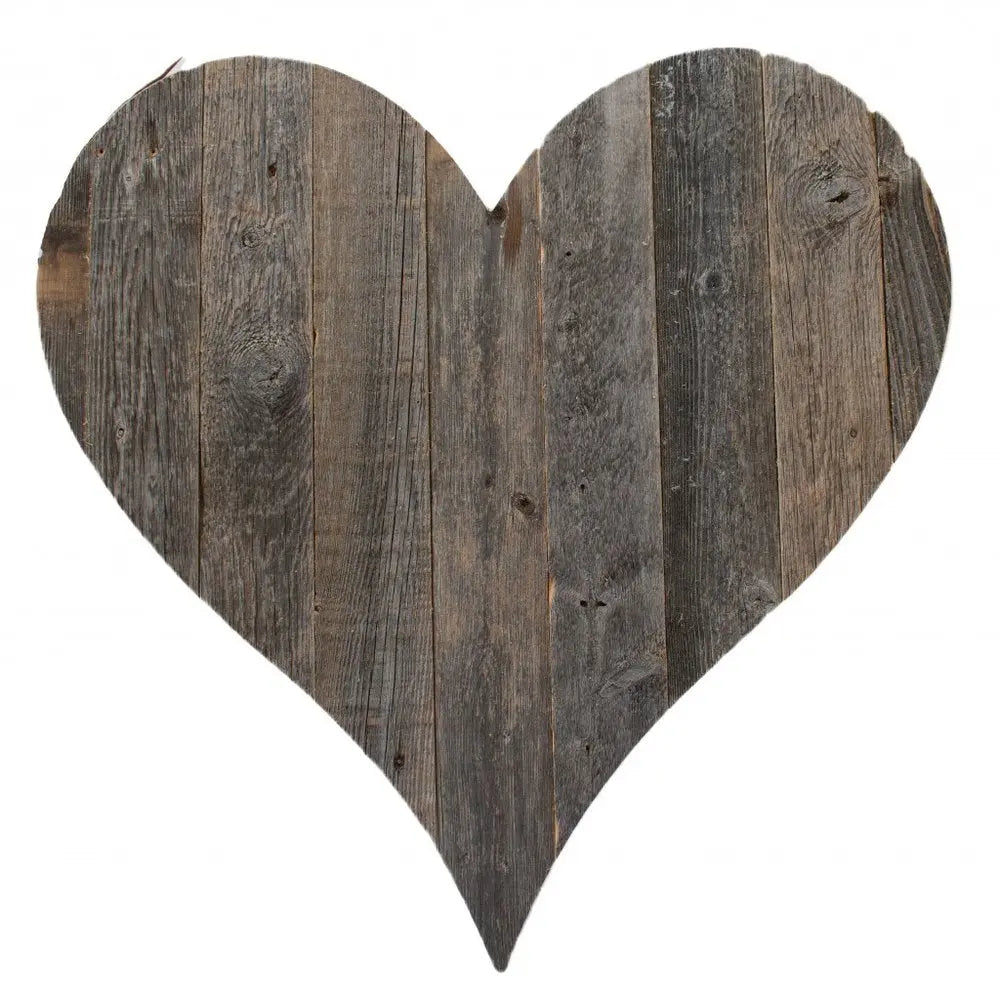 18" Weathered Gray Reclaimed Wood Heart Wall Decor HomeRoots