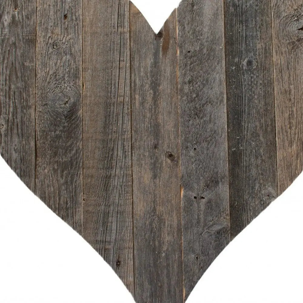 18" Weathered Gray Reclaimed Wood Heart Wall Decor HomeRoots