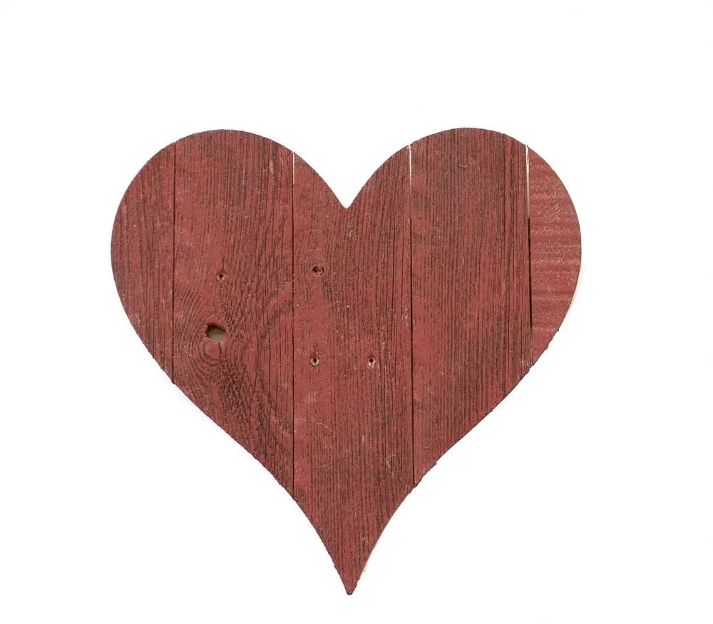 18" Rustic Red Reclaimed Wood Heart Wall Decor HomeRoots