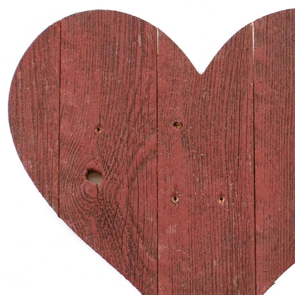 18" Rustic Red Reclaimed Wood Heart Wall Decor HomeRoots