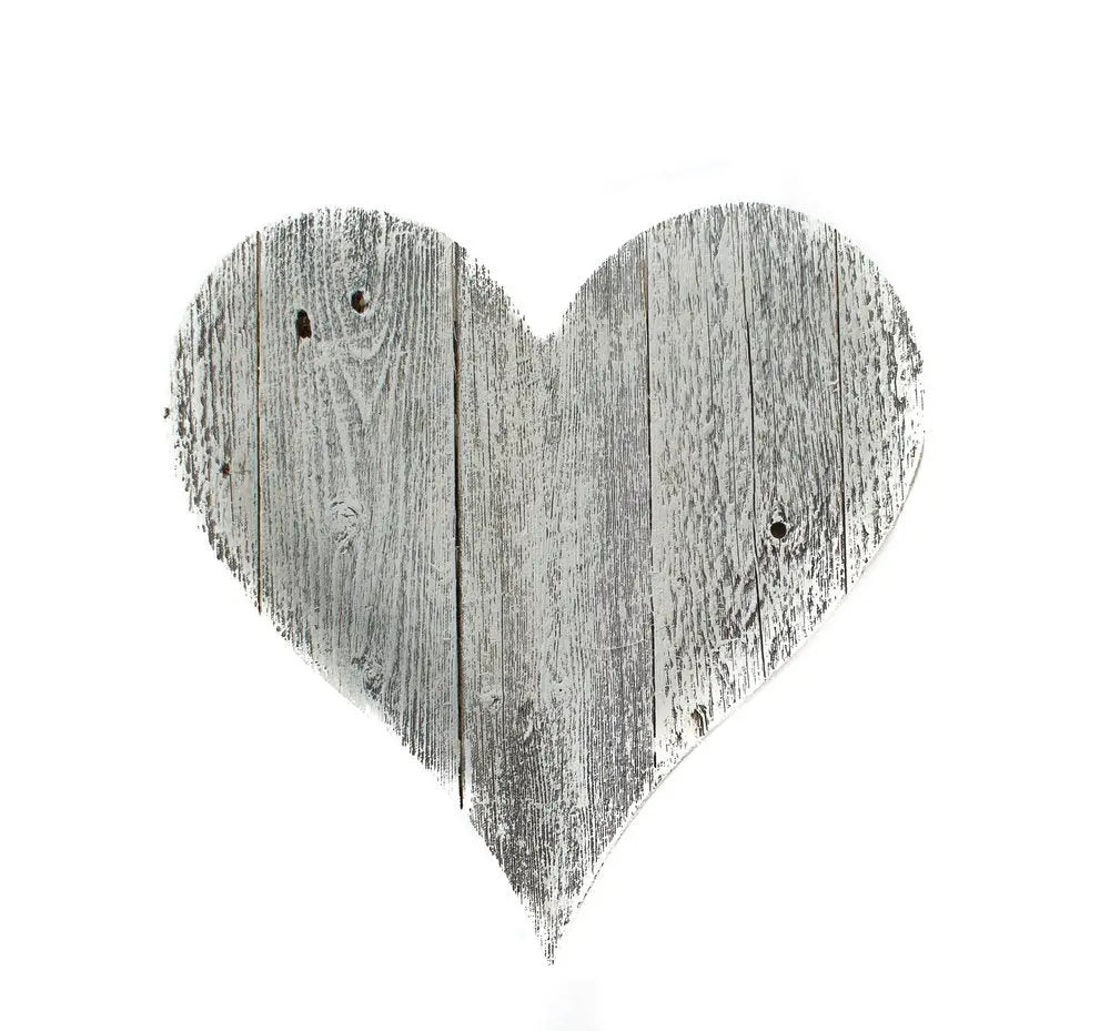 18" Whitewash Reclaimed Wood Heart Wall Decor HomeRoots