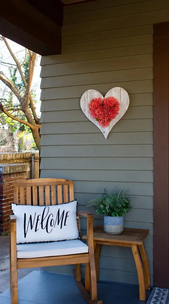 18" Whitewash Reclaimed Wood Heart Wall Decor HomeRoots