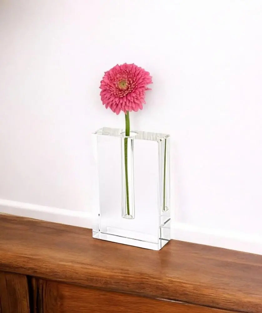 6" Clear Square Crystal Glass Table Vase HomeRoots