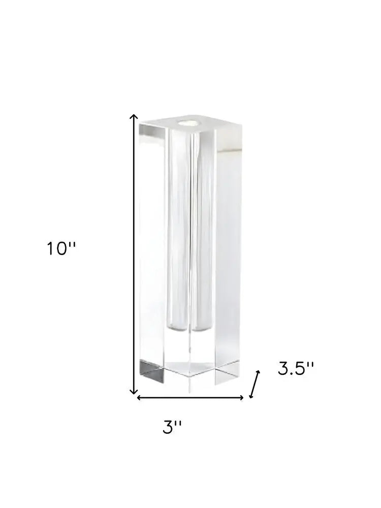 10" Clear Cylinder Crystal Glass Table Vase HomeRoots