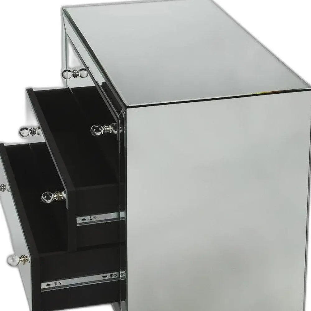 30" Clear Glass Three Drawer Chest HomeRoots