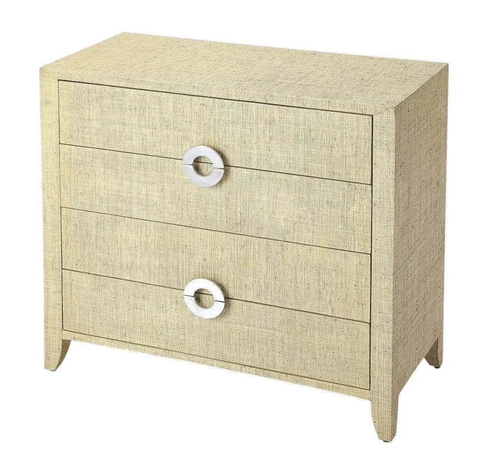 34" Beige Manufactured Wood Four Drawer Chest HomeRoots