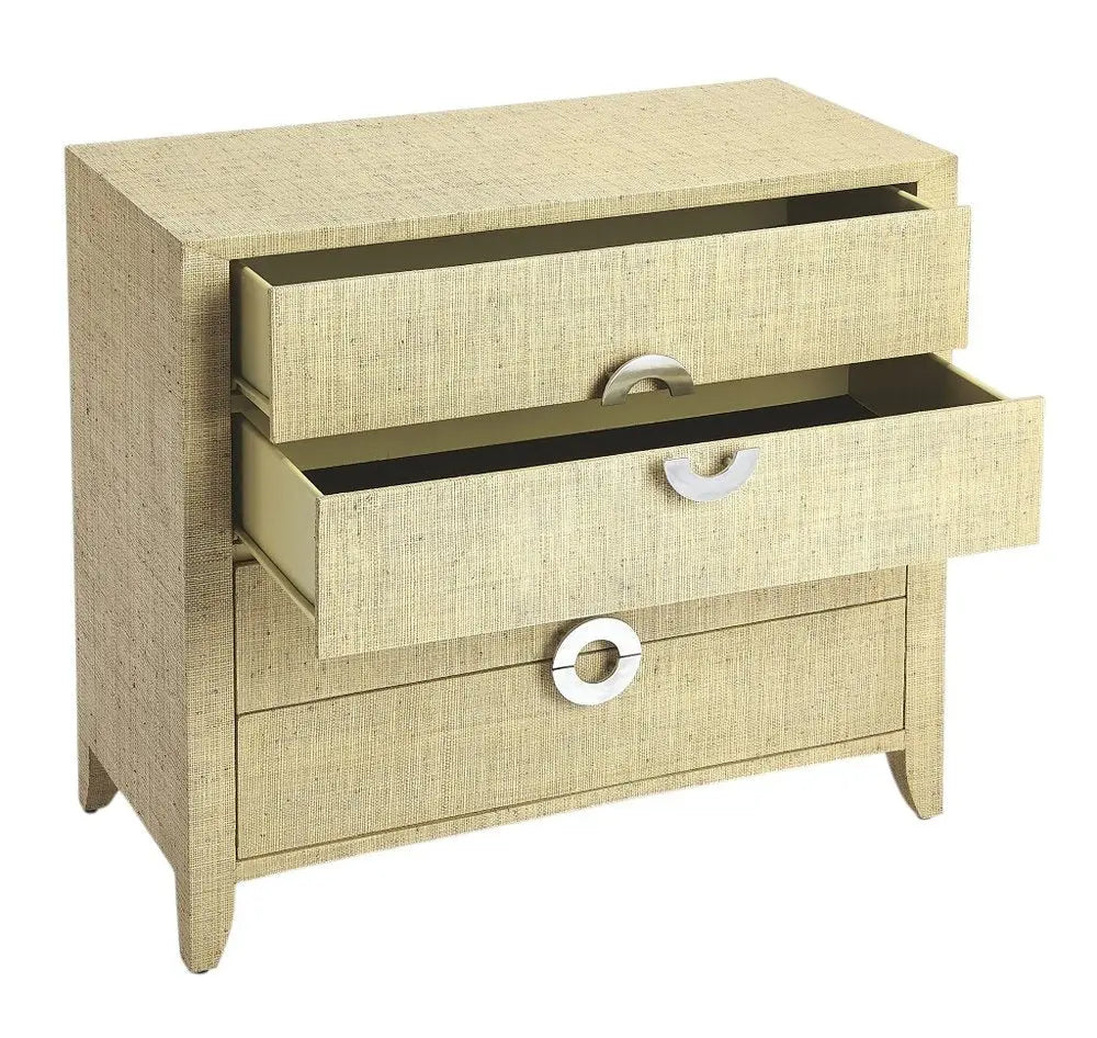 34" Beige Manufactured Wood Four Drawer Chest HomeRoots