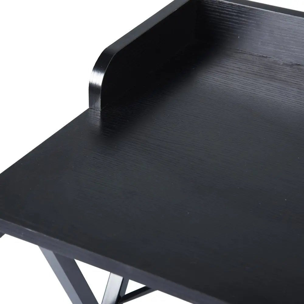 39" Black Wood and Metal X-Shape Computer Desk HomeRoots
