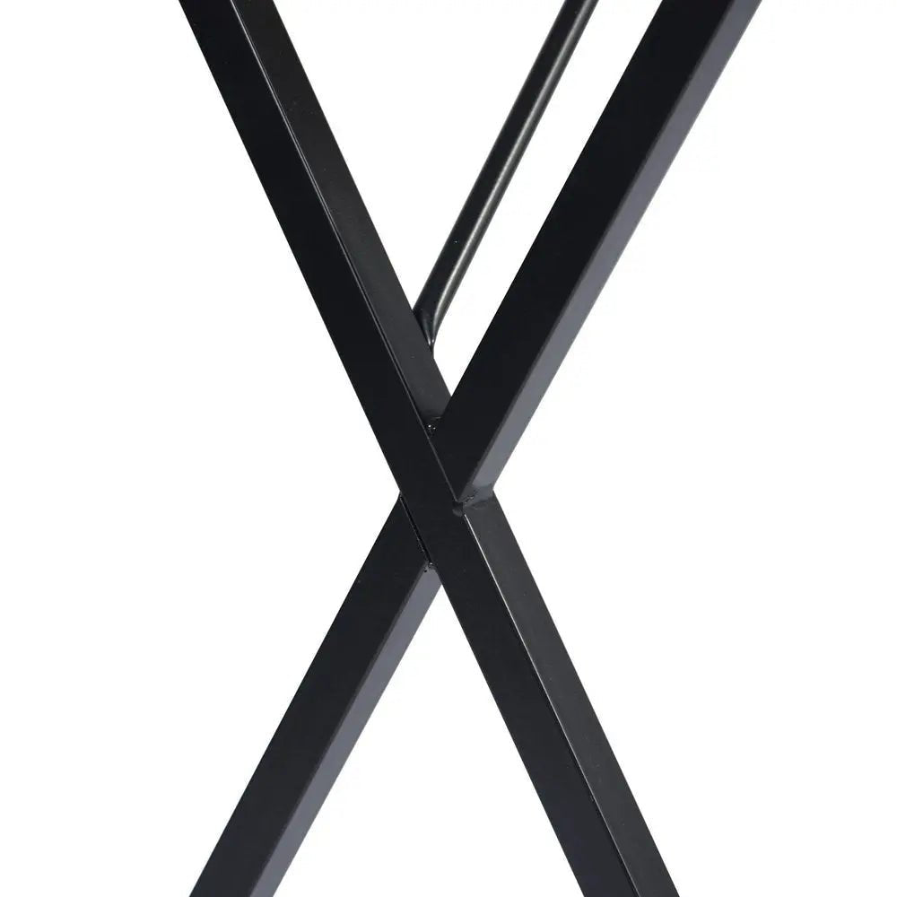 39" Black Wood and Metal X-Shape Computer Desk HomeRoots