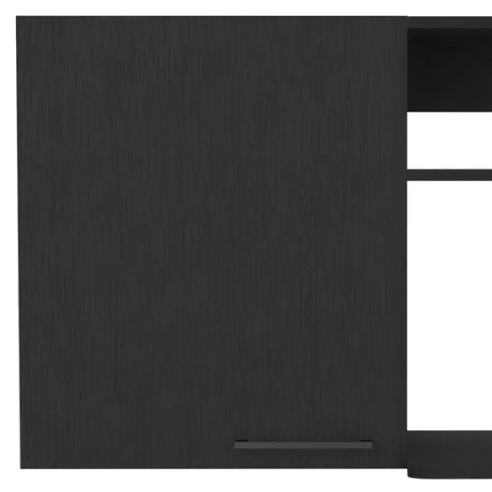 39" Black Wood Wall Mounted Accent Cabinet With Single Door HomeRoots