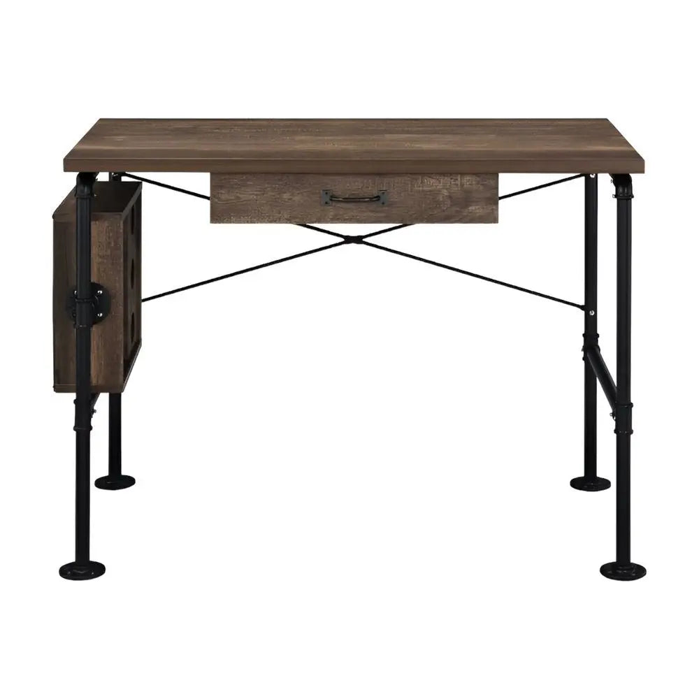 39" Brown and Black Writing Desk - NOBLE HOME INTERIORS