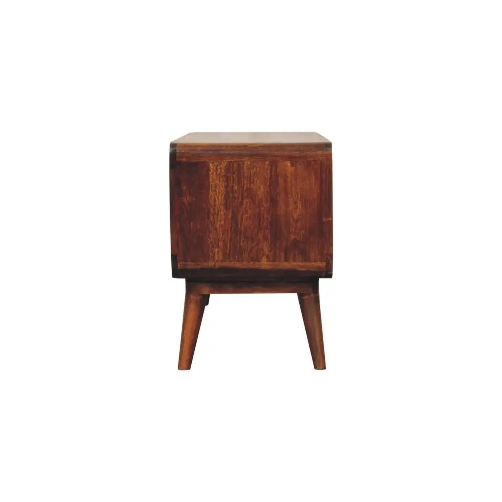 39" Brown Solid Wood Enclosed and Open Storage TV Stand - NOVA HOME FURNITURE