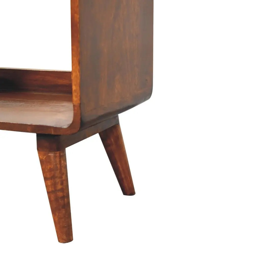 39" Brown Solid Wood Enclosed and Open Storage TV Stand - NOVA HOME FURNITURE