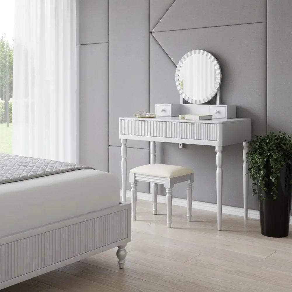 39" Silver Wood Two Drawer Dresser - NOBLE HOME INTERIORS