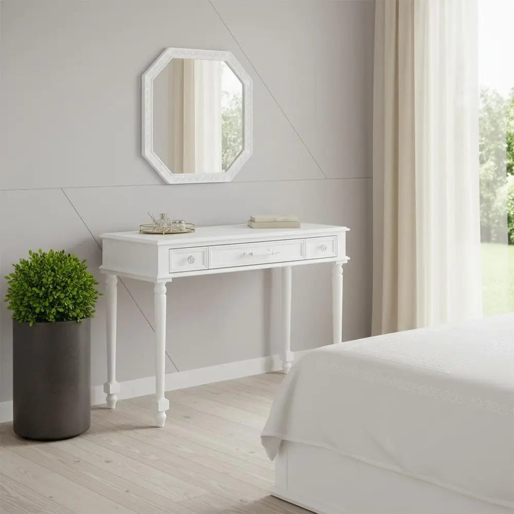 39" White Wood Three Drawer Dresser - NOBLE HOME INTERIORS