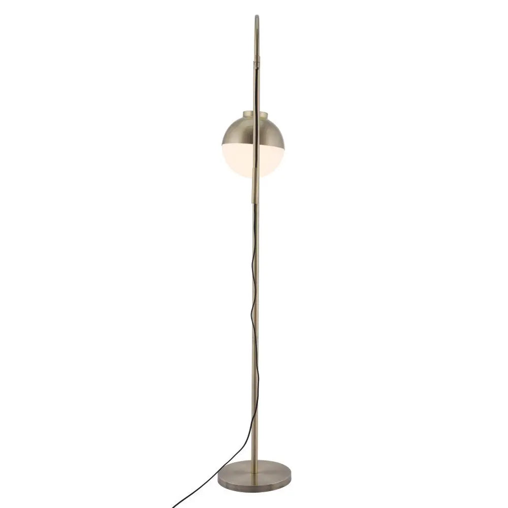 69" Bronze Steel Floor Lamp With Bronze Steel Globe Shade HomeRoots
