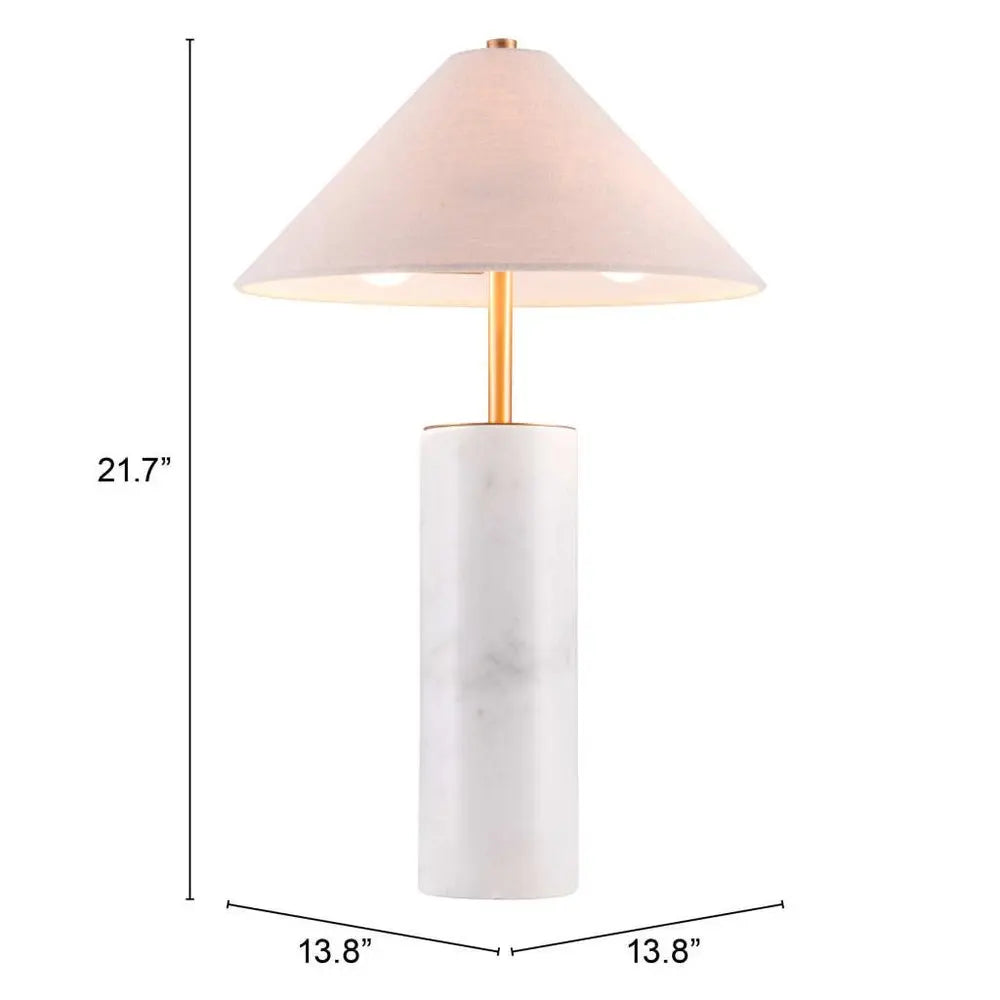 55" White Metal Bedside Table Lamp With Beige Empire Shade HomeRoots