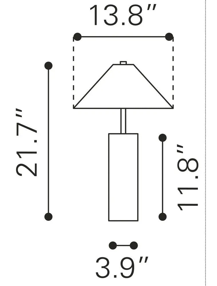 55" White Metal Bedside Table Lamp With Beige Empire Shade HomeRoots