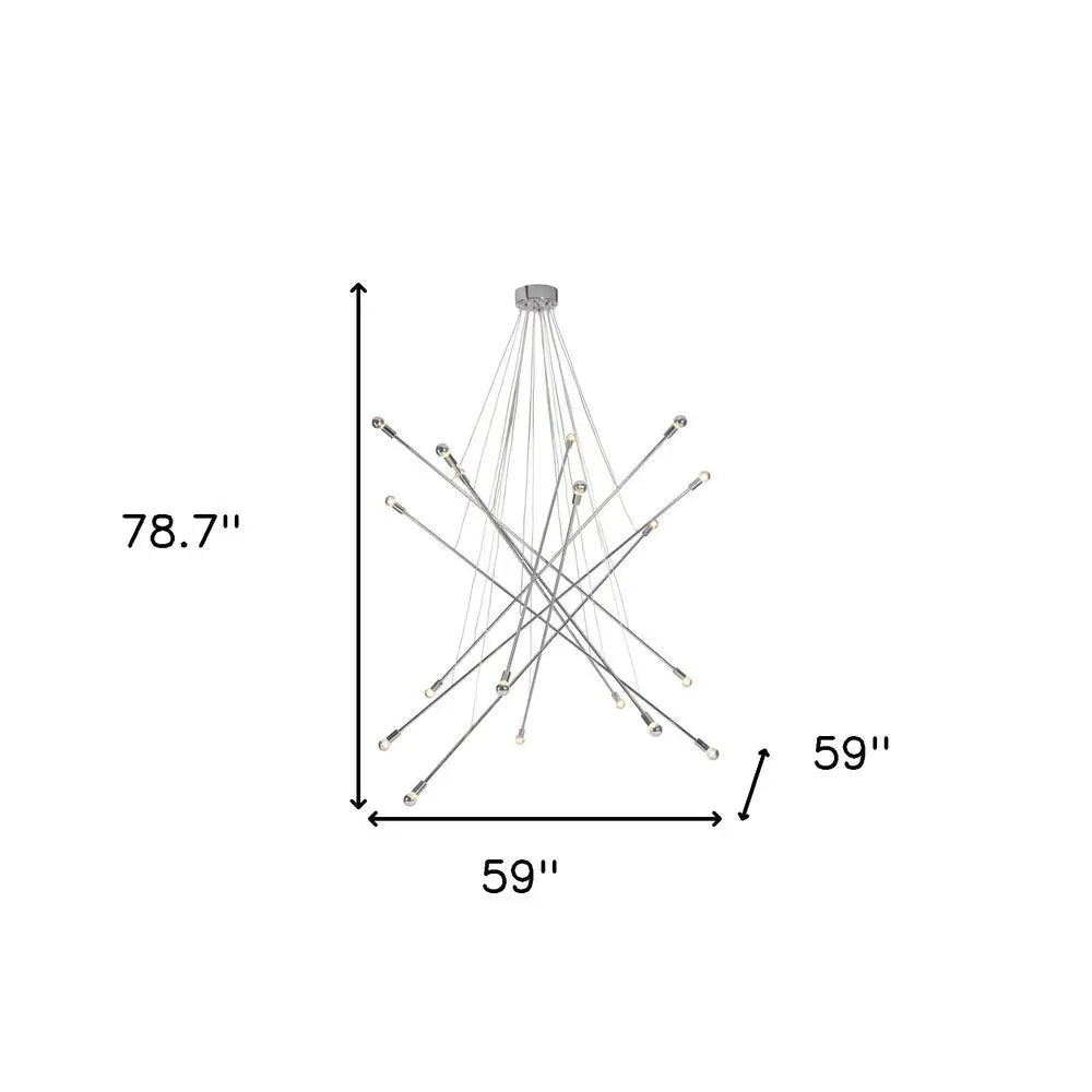 Silver Multi Light Metal Dimmable Chandelier HomeRoots