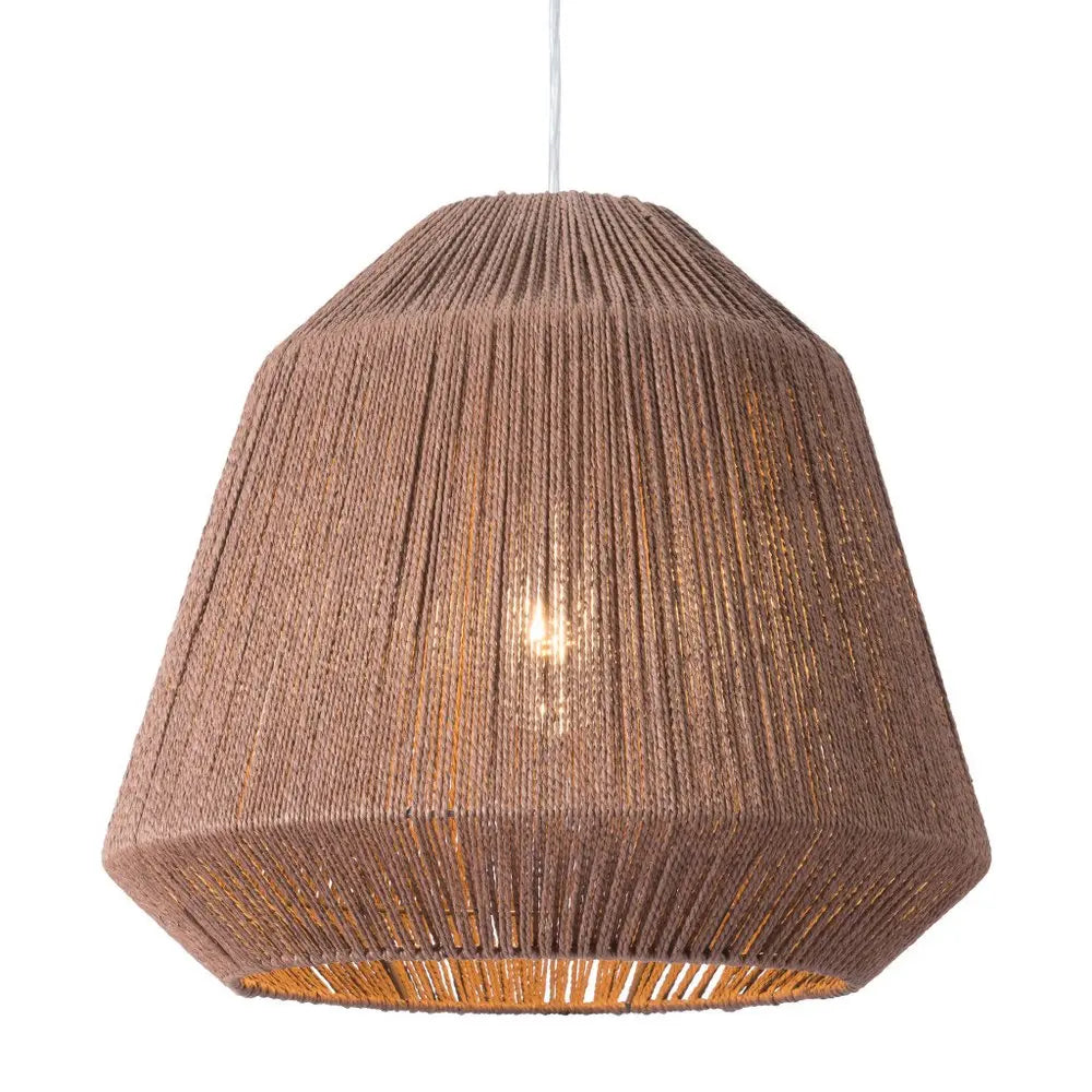 Brown Woven Paper String Hanging Pendent Lamp HomeRoots