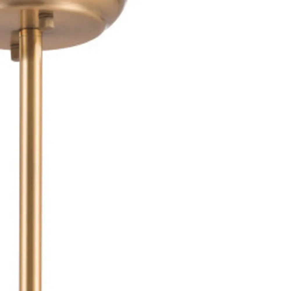 Gold Shaded Two Light Metal Dimmable Ceiling Light With White Shades HomeRoots