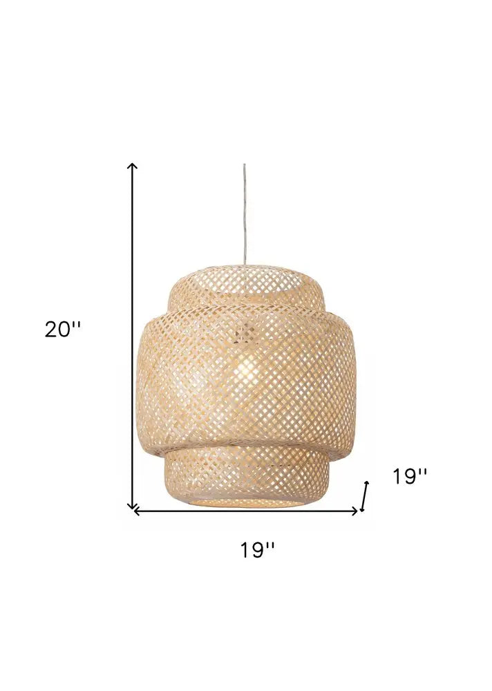 Natural Boho Weave Ceiling Lamp HomeRoots
