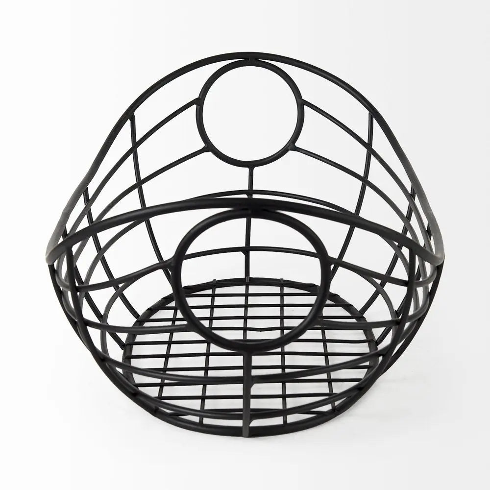 22" Black Metal Basket HomeRoots